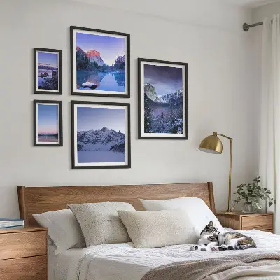 Set de tablouri decorative de perete peisaje cu lacuri de munte și păduri