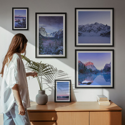 Decorațiune de perete set tablouri Peisaje cu lacuri de munte, păduri