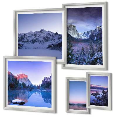 Decorațiune de perete set tablouri Peisaje cu lacuri de munte, păduri