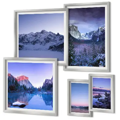 Set de tablouri decorative de perete peisaje cu lacuri de munte și păduri