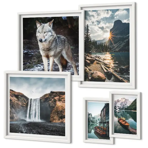 Set de tablouri decorative pentru perete peisaje naturale și animale sălbatice
