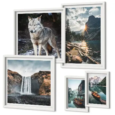 Set de tablouri decorative pentru perete peisaje naturale și animale sălbatice