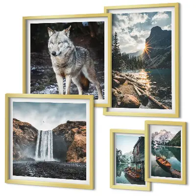 Set de tablouri decorative pentru perete peisaje naturale și animale sălbatice