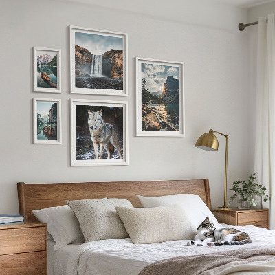 Decorațiune de perete set tablouri Peisaje naturale, animale sălbatice