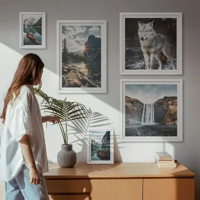 Set de tablouri decorative pentru perete peisaje naturale și animale sălbatice