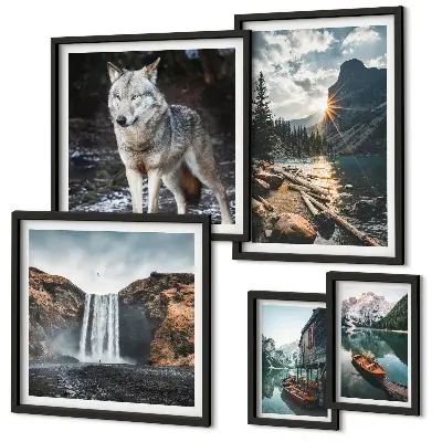 Set de tablouri decorative pentru perete peisaje naturale și animale sălbatice
