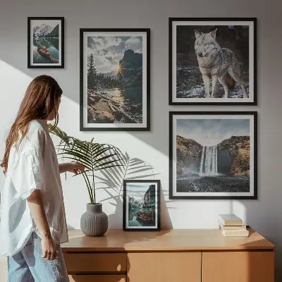 Set de tablouri decorative pentru perete peisaje naturale și animale sălbatice