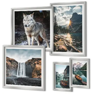Set de tablouri decorative pentru perete peisaje naturale și animale sălbatice
