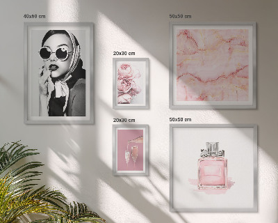 Decorațiune de perete set tablouri Accente elegante în roz