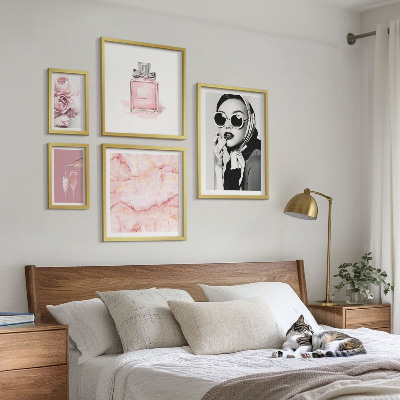 Decorațiune de perete set tablouri Accente elegante în roz