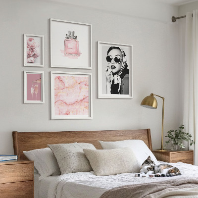 Decorațiune de perete set tablouri Accente elegante în roz