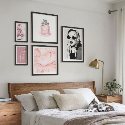 Decorațiune de perete set tablouri Accente elegante în roz