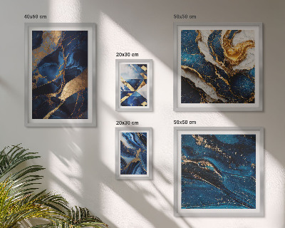 Polyptic înrămat Modele abstracte albastre