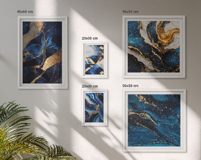 Polyptic înrămat Modele abstracte albastre