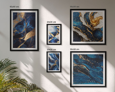 Polyptic înrămat Modele abstracte albastre