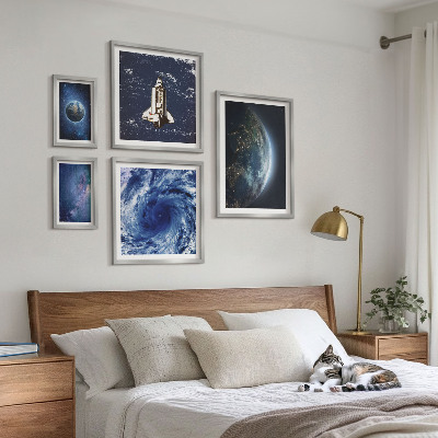 Decorațiune de perete set tablouri Peisajele cosmice ale Pământului