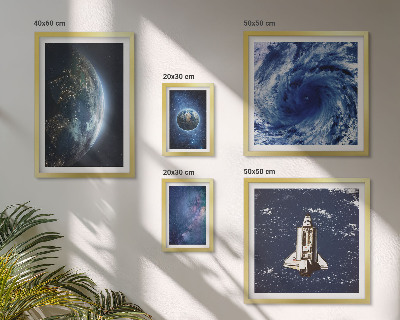 Decorațiune de perete set tablouri Peisajele cosmice ale Pământului