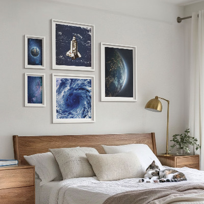 Decorațiune de perete set tablouri Peisajele cosmice ale Pământului