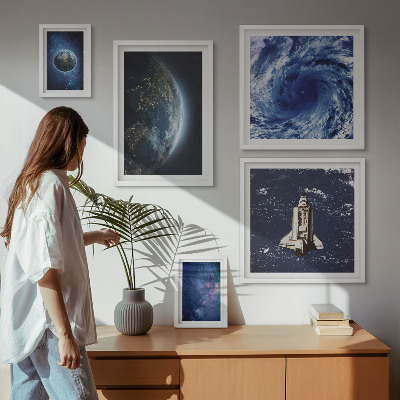 Decorațiune de perete set tablouri Peisajele cosmice ale Pământului