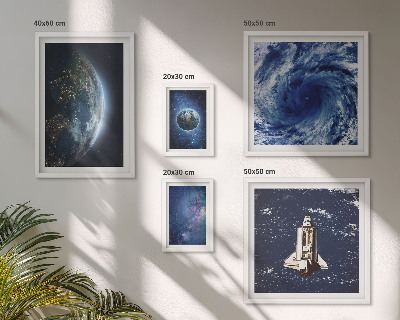Decorațiune de perete set tablouri Peisajele cosmice ale Pământului