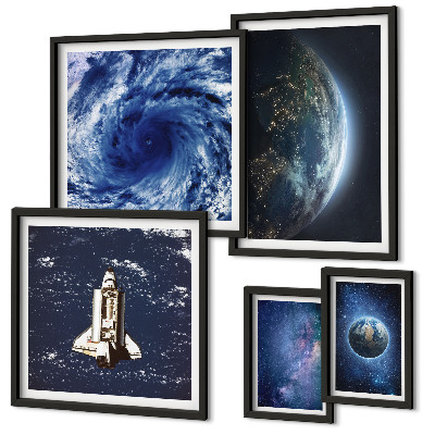 Decorațiune de perete set tablouri Peisajele cosmice ale Pământului