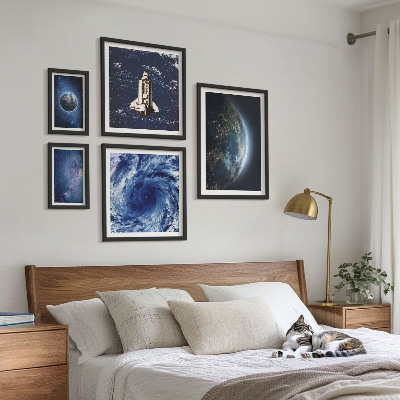 Decorațiune de perete set tablouri Peisajele cosmice ale Pământului
