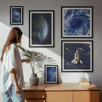 Decorațiune de perete set tablouri Peisajele cosmice ale Pământului