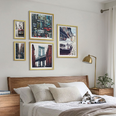 Decorațiune de perete set tablouri Mașini elegante și arhitectură stradală