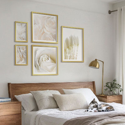 Decorațiune de perete set tablouri Accente de marmură albă roz