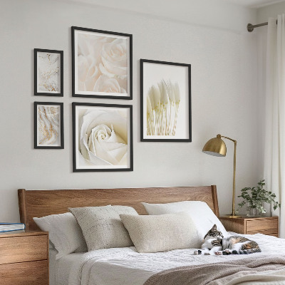 Decorațiune de perete set tablouri Accente de marmură albă roz