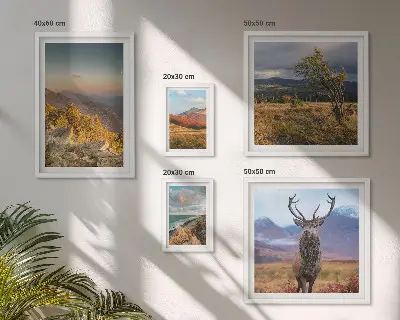 Set de tablouri decorative pentru perete cu peisaje montane și animale sălbatice