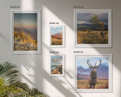 Decorațiune de perete set tablouri Peisaje montane cu animale sălbatice