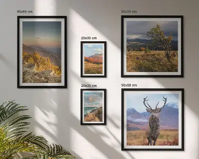 Set de tablouri decorative pentru perete cu peisaje montane și animale sălbatice