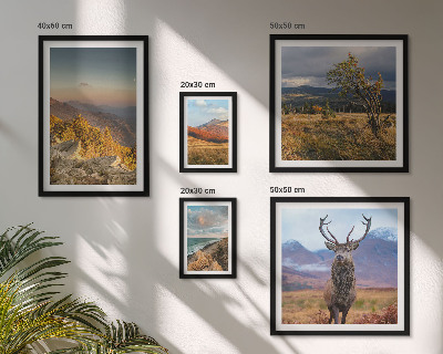 Decorațiune de perete set tablouri Peisaje montane cu animale sălbatice