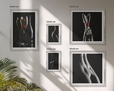 Decorațiune de perete set tablouri Accente moderne elegante, negru și roșu