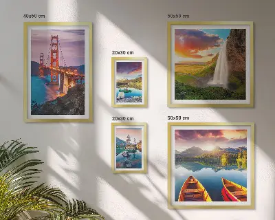Tablou poliptic înrămat cu peisaje și poduri din SUA