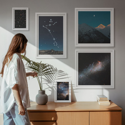 Decorațiune de perete set tablouri Peisaje spațiale moderne