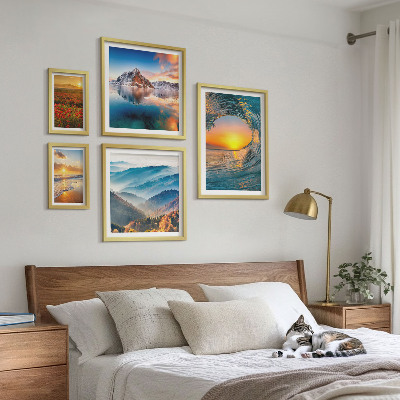 Decorațiune de perete set tablouri Peisaje naturale mare munți flori