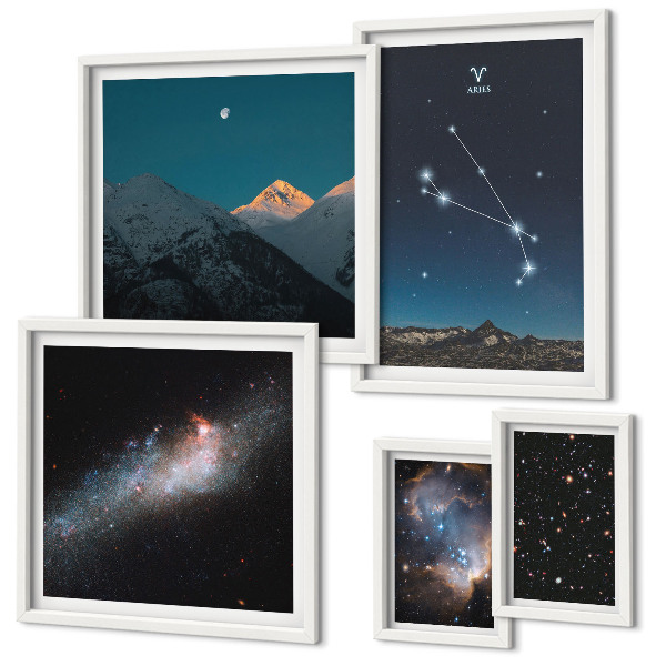 Polyptic înrămat Vederi cosmice ale galaxiilor