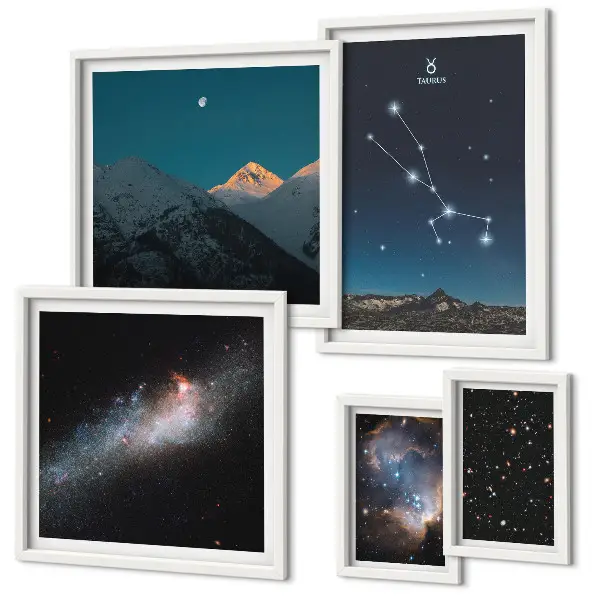 Set de tablouri decorative pentru perete cu peisaje stelare și cosmice nocturne