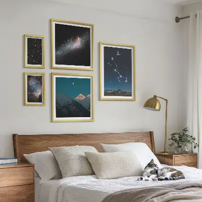 Set de tablouri decorative pentru perete cu peisaje stelare și cosmice nocturne