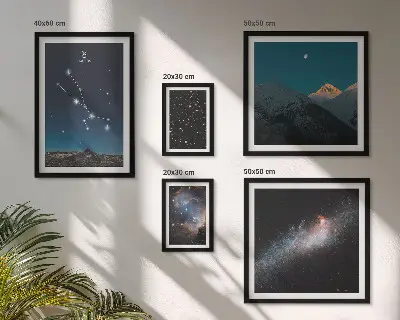 Set de tablouri decorative pentru perete cu peisaje stelare și cosmice nocturne