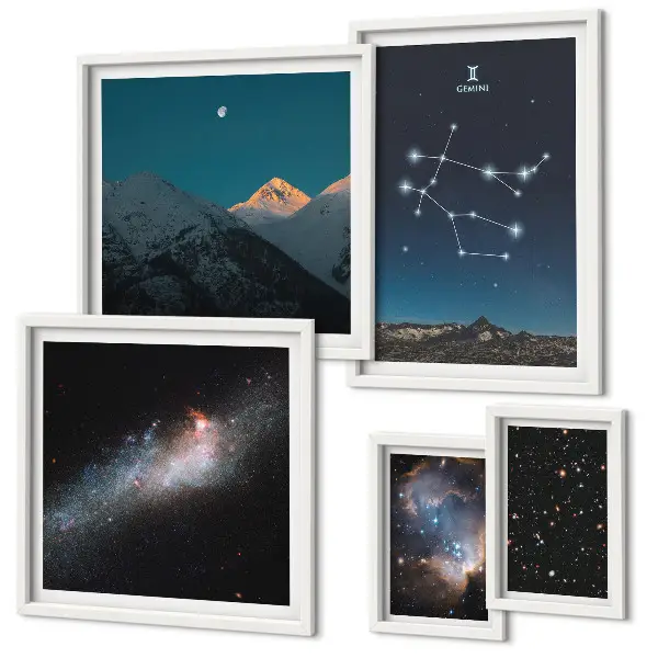 Peisaje cosmice ale galaxiei tablou poliptic înrămat