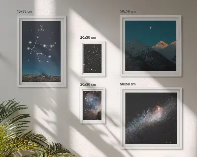 Peisaje cosmice ale galaxiei tablou poliptic înrămat