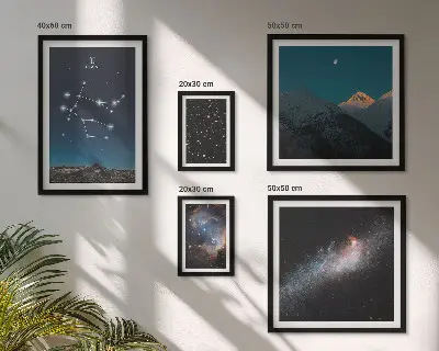 Peisaje cosmice ale galaxiei tablou poliptic înrămat