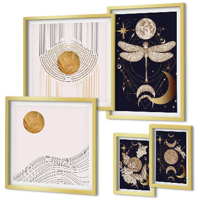 Decorațiune de perete set tablouri Motive elegante cu insecte spațiale