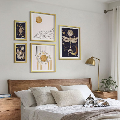 Decorațiune de perete set tablouri Motive elegante cu insecte spațiale