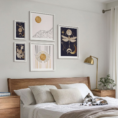 Decorațiune de perete set tablouri Motive elegante cu insecte spațiale