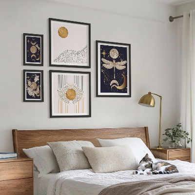 Decorațiune de perete set tablouri Motive elegante cu insecte spațiale