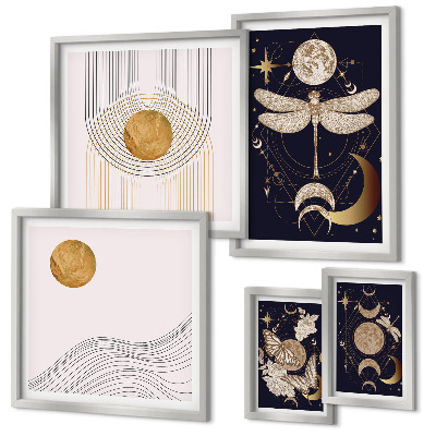 Decorațiune de perete set tablouri Motive elegante cu insecte spațiale